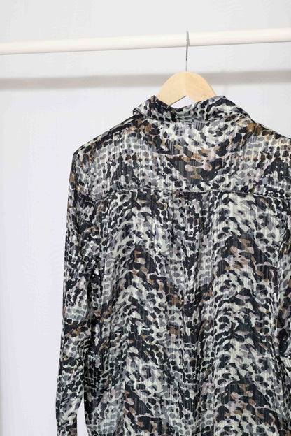 WALLIS ANIMAL PRINT PUSSY BOW SHEER GORGEOUS GLAMOROUS BLOUSE TOP