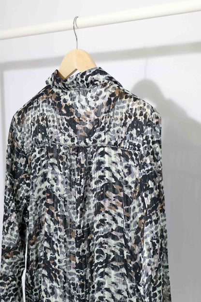 WALLIS ANIMAL PRINT PUSSY BOW SHEER GORGEOUS GLAMOROUS BLOUSE TOP