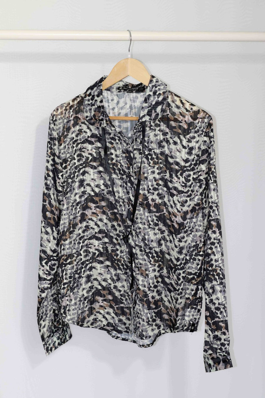 WALLIS ANIMAL PRINT PUSSY BOW SHEER GORGEOUS GLAMOROUS BLOUSE TOP